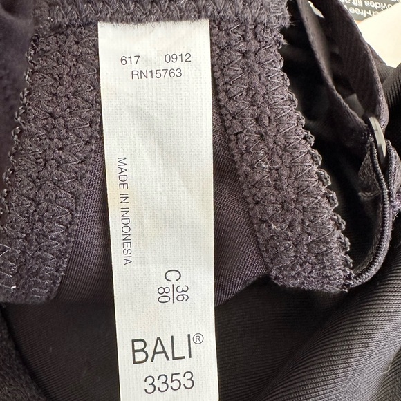 Bali NEW Live It Up Seamless Underwire Bra Petal Pattern Black Size 36C - Picture 15 of 16